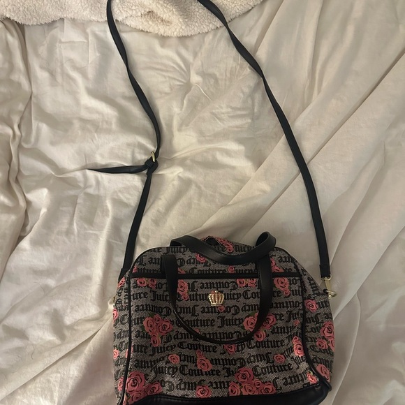 Juicy Couture Vintage Rose Patterned Shoulder Crossbody Satchel Bag - Picture 3 of 5